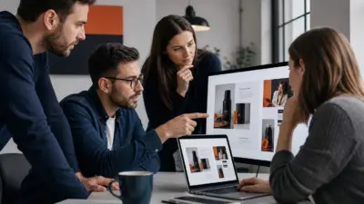 Tim marketer menganalisis desain promosi untuk membuat proses closing penjualan lebih halus