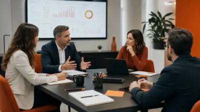 HR dan tim penjualan UMKM berdiskusi di kantor modern menyusun strategi closing yang empatik di tengah kenaikan biaya energi