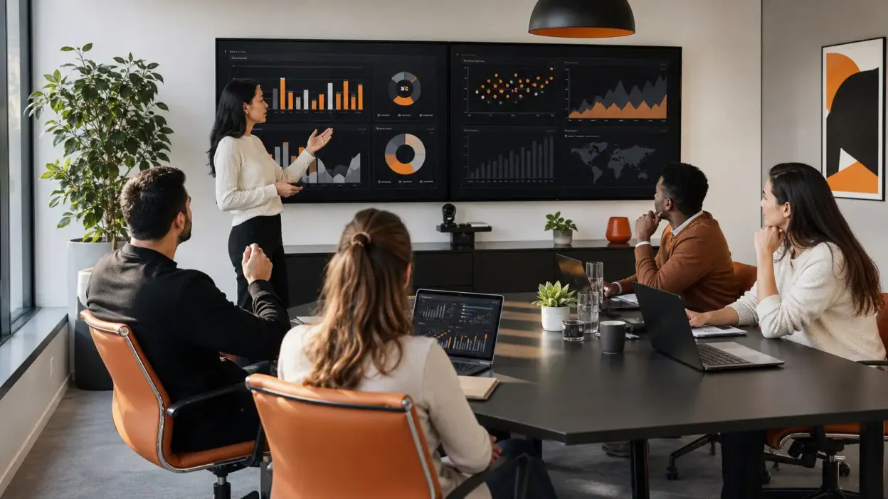 Tim HR dan marketing berdiskusi di kantor modern tentang psikologi penjualan dalam strategi penjualan digital